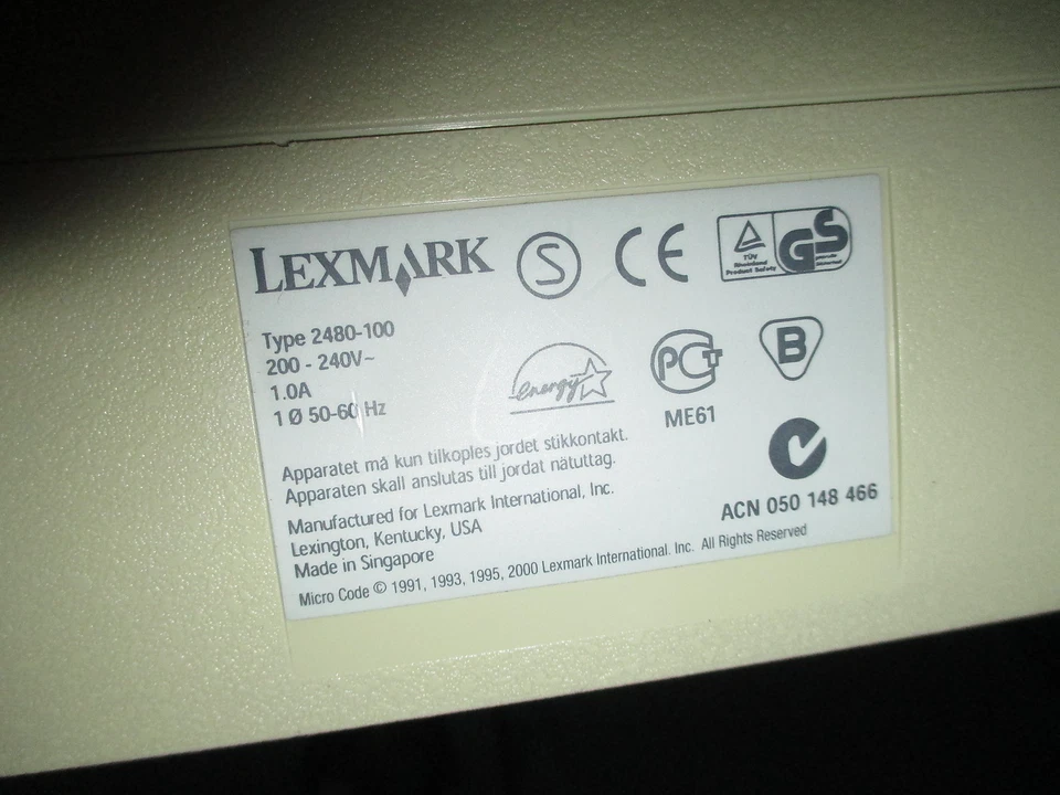 Lexmark 2480 2480-100 USB PARALLEL Dot Matrix Ad Aghi Printer A4 9-PIN STAMPANTE - Immagine 3 di 3