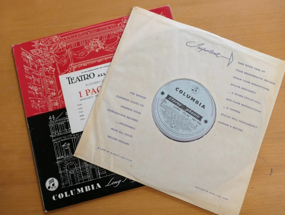 SBO 2756 ED1 I Pagliacci Highlights 10" Columbia 1st B/S Matacic NEAR MINT - Image 4 of 4