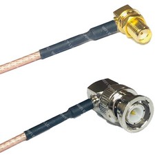 RG316 SMA FEMALE ANGLE to BNC MALE ANGLE RF Cable Rapid-SHIP LOT