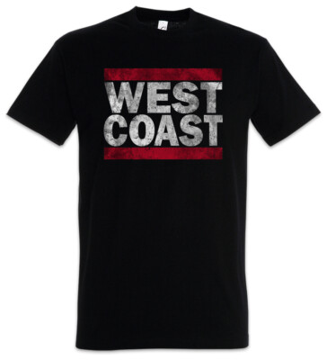 West Coast Herren T-Shirt Westide Run Rap Hip Hop Gang DMC Westküste USA