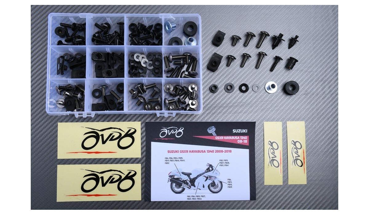 Kit vis carénage titane Suzuki Hayabusa 1340 boulons carrosserie GSXR 2008-2018