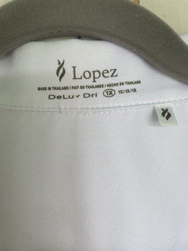 Lopez Golf Shirt 1X Deluxe Dri White Collared Sleeveless Lightweight - Picture 3 of 7