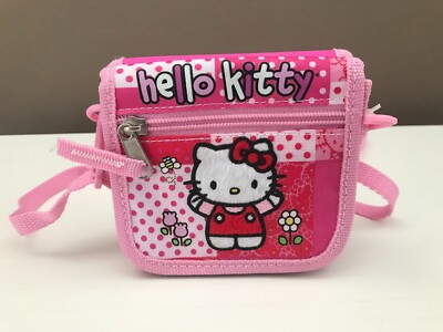 SANRIO HELLO KITTY WALLET / MINI PURSE W/SHOULDER STRAP * 5'' X 4.5'' * NEW * PINK