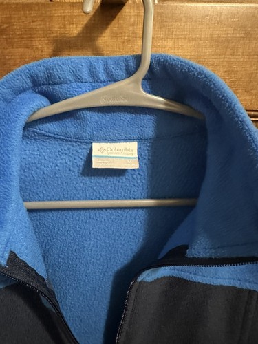 Columbia Jacket Blue Black Fleece Full Zip Youth Med 10-12 - Picture 3 of 4