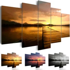 SEA SUNSET LANDSCAPE Canvas Wall Art Image Photo Print c-B-0088-b-n