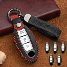 Leather Car Remote Key Fob Cover Case Holder For Infiniti Nissan 3 4 5 Buttons Leather Car Remote Key Fob Cover Case Holder For Infiniti Nissan 3 4 5 Buttons