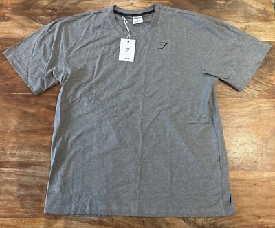 GYMSHARK Herren Oversized Essential T-Shirt grau meliert Größe L A1A3E-GBFH