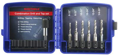 Drill Tap HSS Combination Drill and Tap Set with 1/4 Inch Quick Change Adapte...