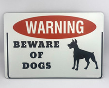WARNING BEWARE OF DOGS Funny / Informative / ALUMINUM Sign Wall Door 8" x 12"