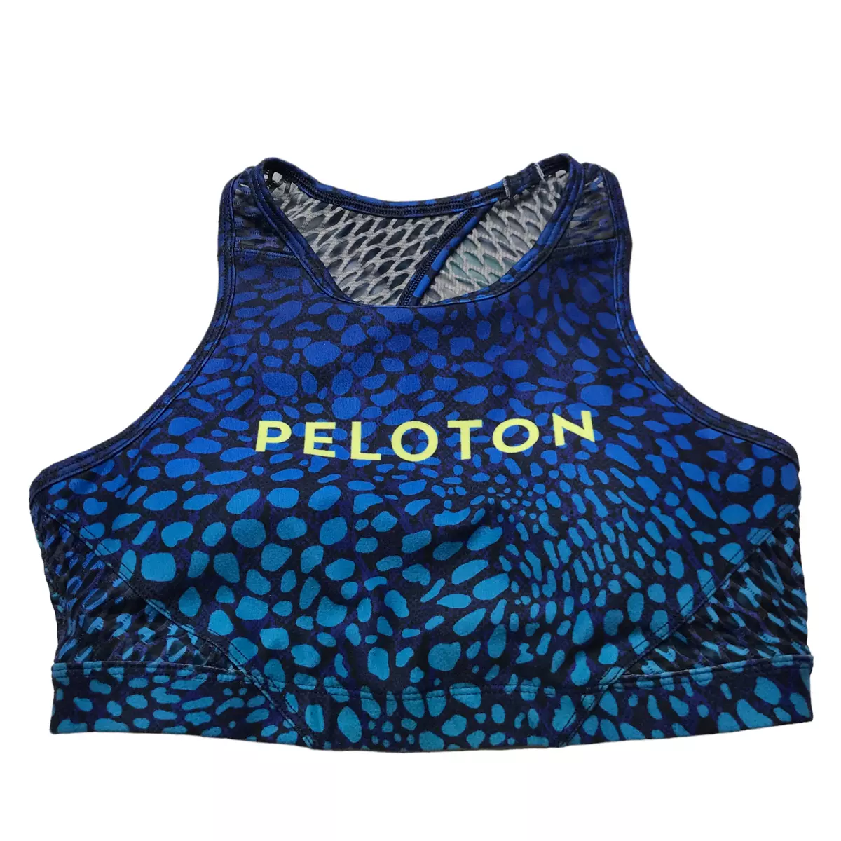 PELOTON Blue Black Sports Bra Crop Top Size Women s Small. High
