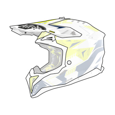 Airoh Aviator 3 Spin Helmet Front White Glossy Yellow