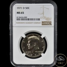 1971 D Kennedy Half Dollar NGC MS 65 High Grade Beauty