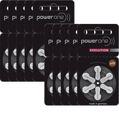 60 Varta Power One Evolution P312 Hörgerätebatterien 1,45V 312 PR41 10x 6er-Pack