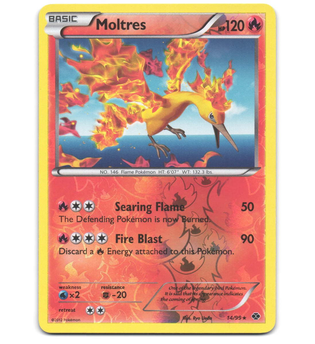 Pokemon 2012 Light Play Moltres Next Destinies REVERSE 14/99 Card