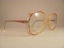 Vintage Clear  Pink Oversized Semi-Square Full-Rim RX Eyeglass Frames 54-15-130