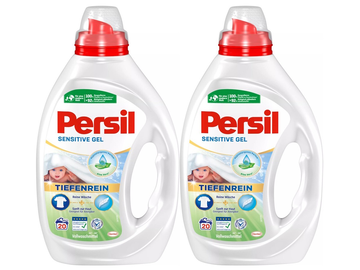 Persil Sensitive Gel Aloe Vera Flssigwaschmittel fr Allergiker & Babys  2x20 WL