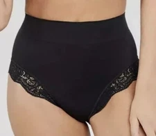MAIDENFORM Feel Good Fashion Black Firm Control Lace Trim Brief Womens S M L XL