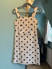 Mango polka dot Pinafore dress, Size S 