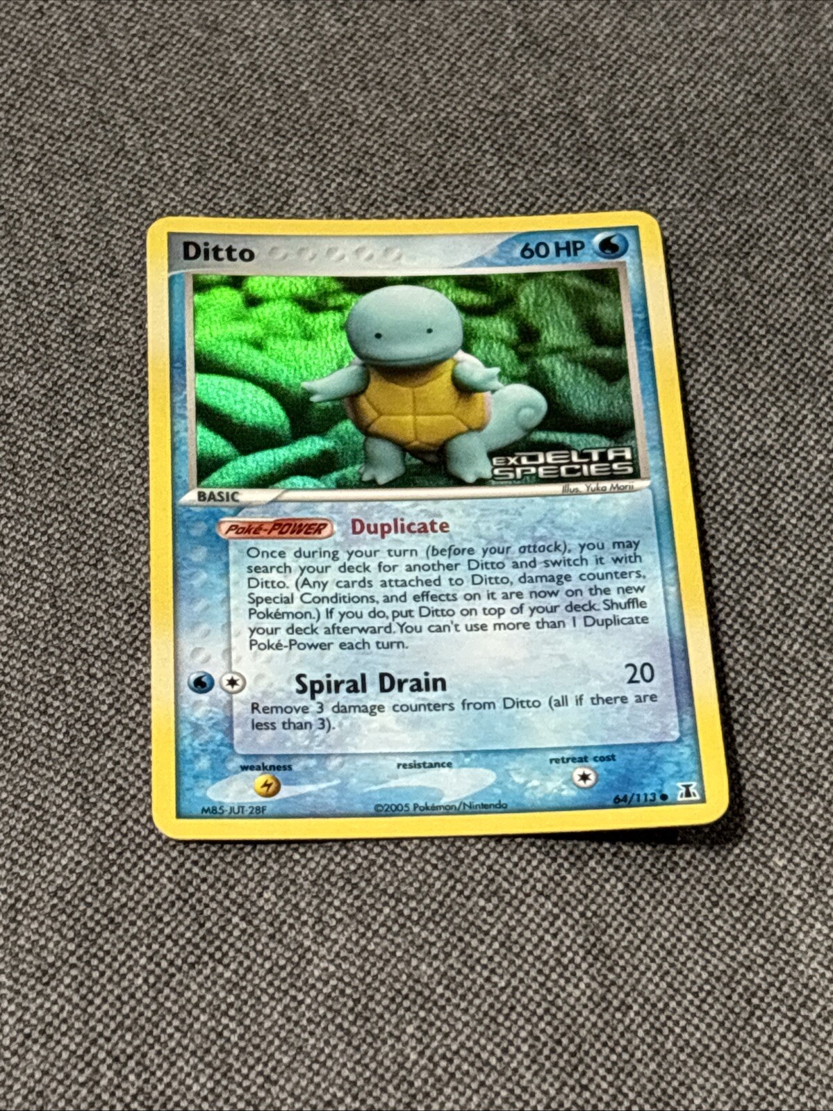 2005 Squirtle Rev Foil Ditto 64/113 Delta Species Stamped Holo - NM - Pokemon