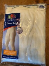 NEW NOS Fruit Of The Loom Mens Thermal Underwear White Long John Size 2XL