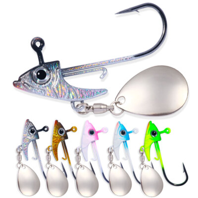 Leurres De Pêche – 5 Cuillères Plomb Tête Plombées, Appâts Métalliques Pour Bar, Brochet