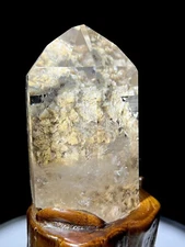 1.84LB Top Natural Ghost Phantom Quartz Crystal Mineral Specimen Reiki + Stand