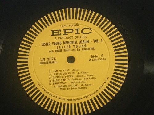 LESTER YOUNG - Memorial Album, Vol.1 ~ EPIC 3576 {dg} mit Morton, Page, Jones SCHÖN - Bild 6 von 7