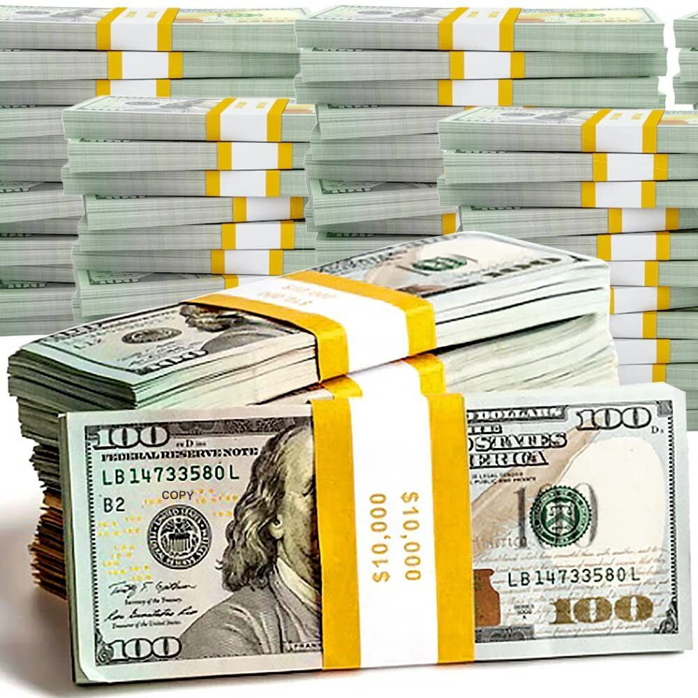 100Pc Prop Fake Looks Real Best Toys Money for Pretend Play Music Birthday Party