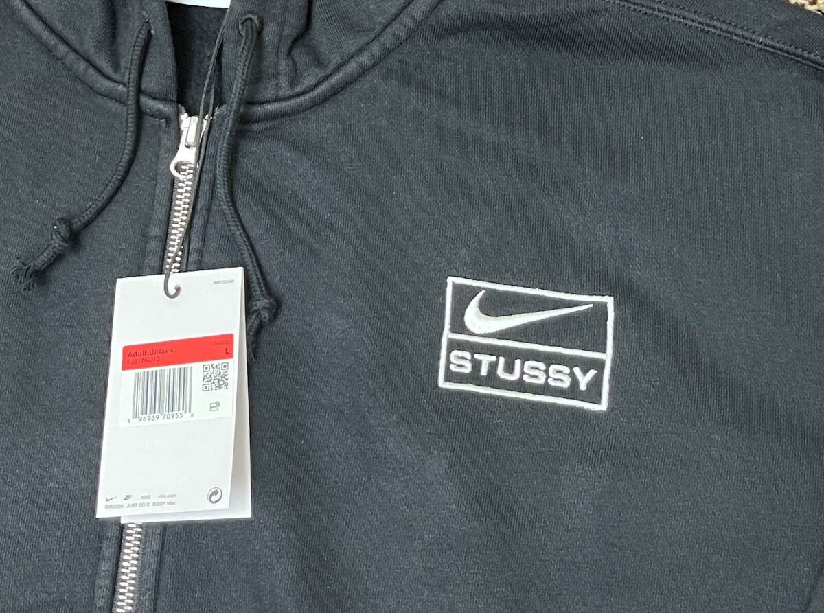 Men's Nike x Stussy Loose Fit Hoodie Pullover Fleece Zip Jacket