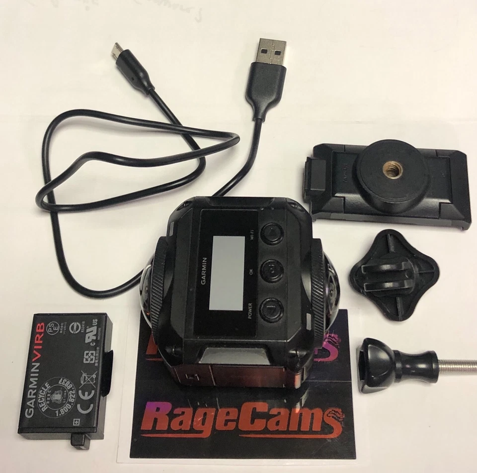 Garmin VIRB 360 Camcorder Black Waterproof Rugged VIRB360-degree Battery Tripod - Image 3 of 3