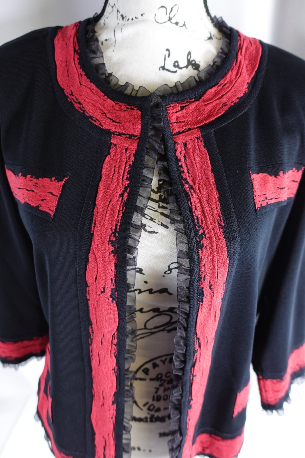 Ming Wang Womens Hook Loop Blazer Jacket Size Med… - image 9