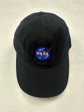 NASA Embroidered Graphic Black Baseball Cap Hat One Size
