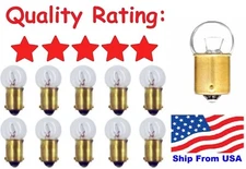 10x 57 Light Bulb Miniature Gauge Cluster Instrument Panel 12v G-4.5 BA9S GE Lot