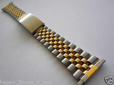 Jubilee Style Two Tone Men's Watch Band Bracelet 5 Micron Plating