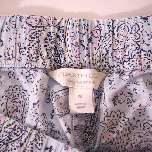 CHARTER CLUB Multicolor 100% Cotton Lace Trim Pajama Set Size M - Picture 6 of 6