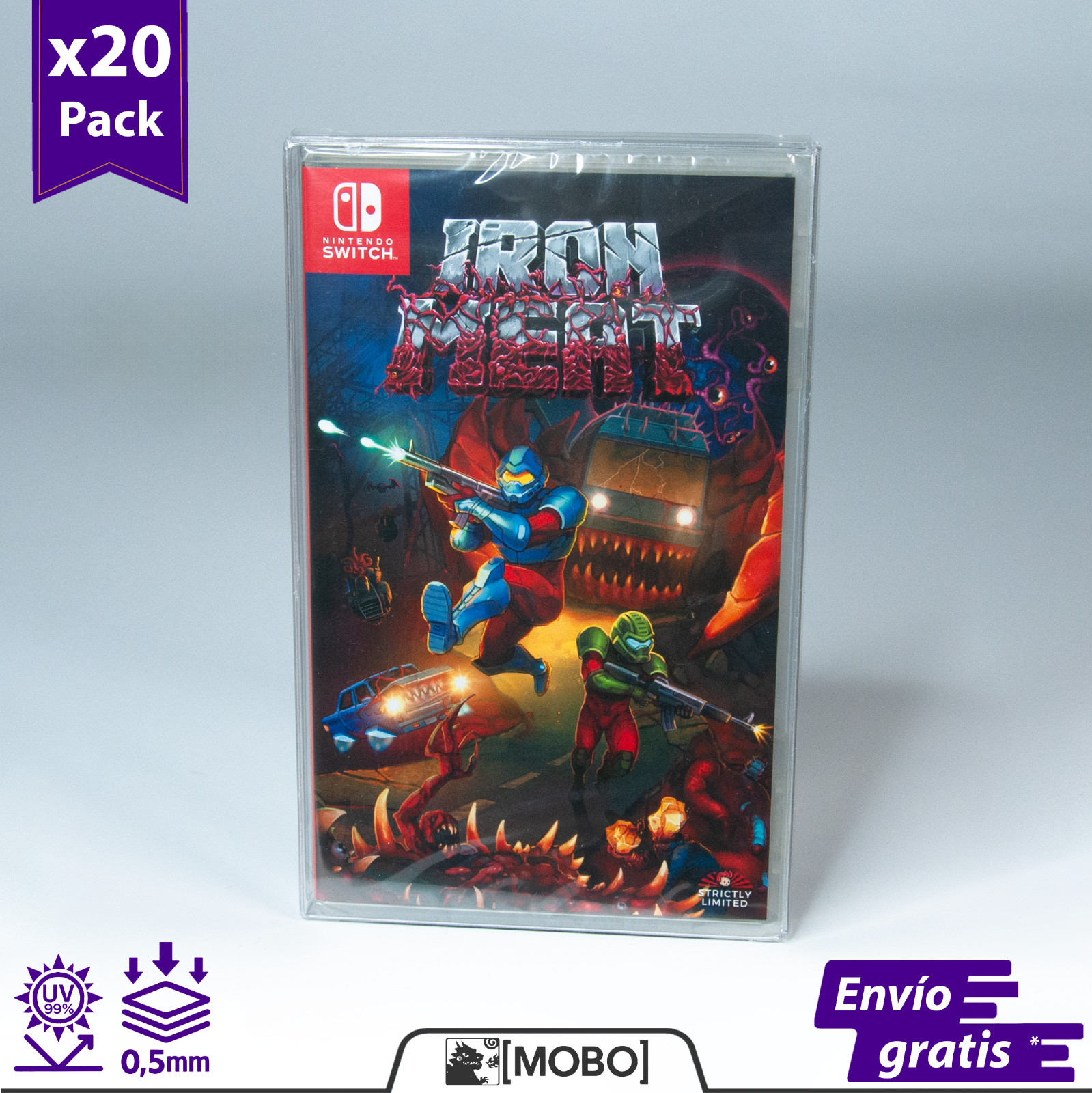20 x Protectores para cajas de juegos Nintendo Switch – Crystal Box PET 0,5 mm