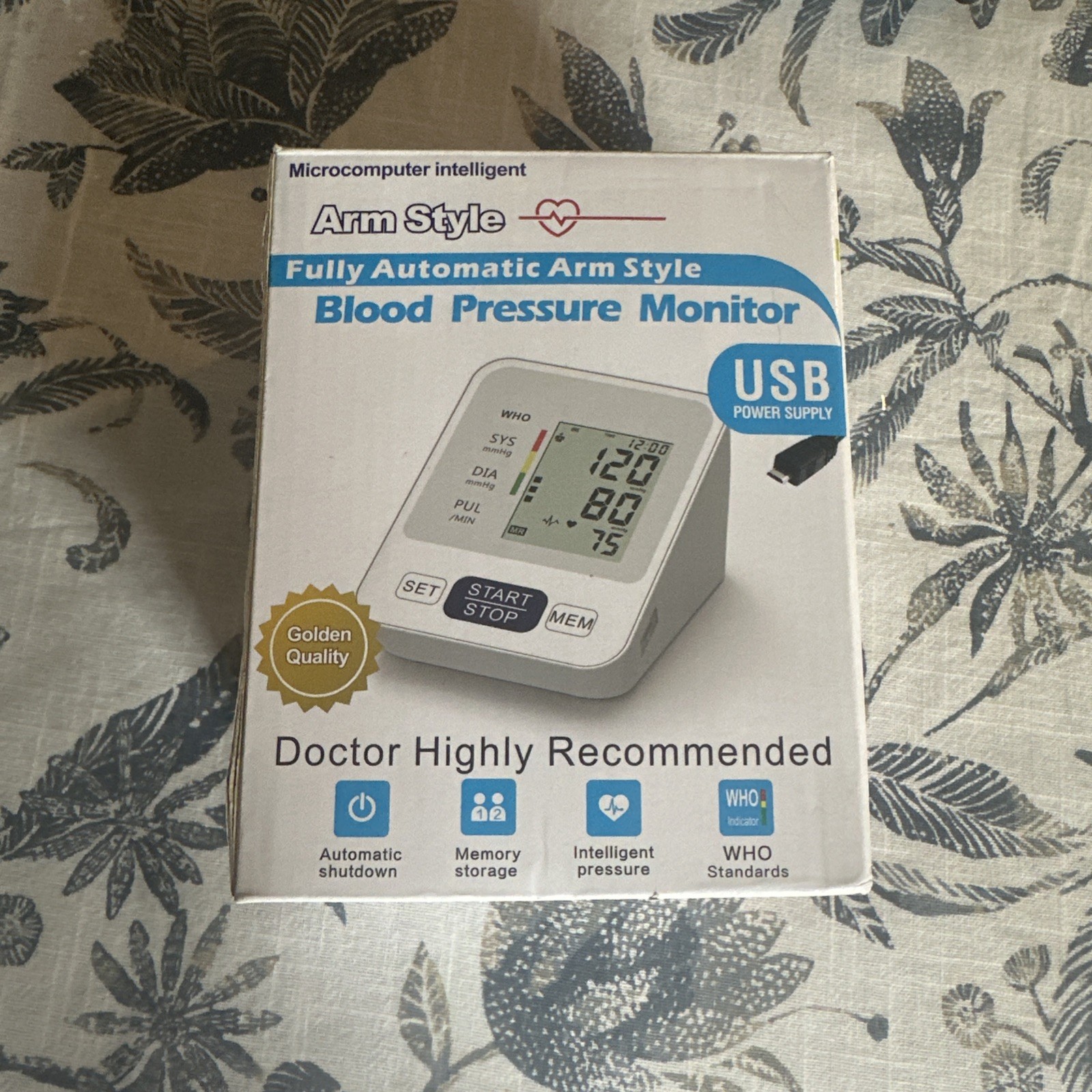 Microcomouter Microcomputer Intelligent Arm Style Digital Blood Pressure Monitor Usb ...