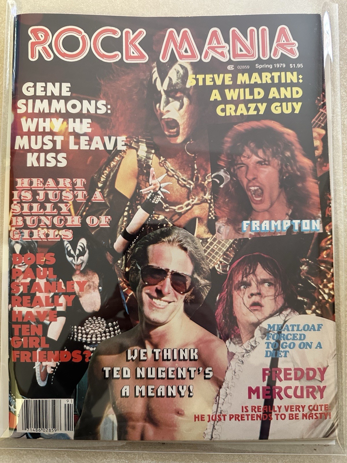 Vintage Rock and Roll Magazine Rock Mania Spring 1979 Kiss Frampton Freddy