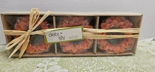 Debi Lilly Design Floating Orange Sunflower Candles Pack of 3 NIB Summer Decor