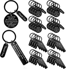 32 Pcs Thank You Gifts Keychain Bulk Employee Appreciation Keychain Christmas Gi