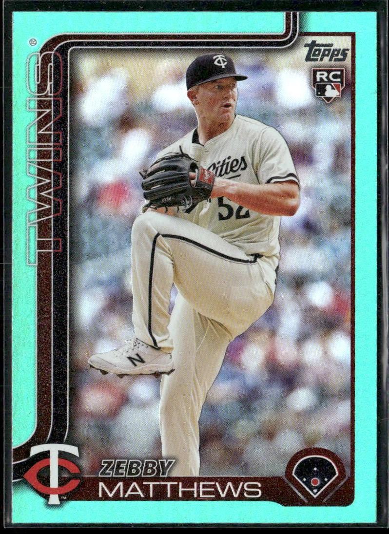 2025 Topps #283 Zebby Matthews Aqua Holo Foil