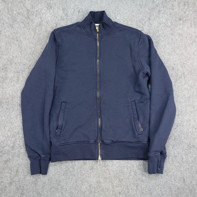 Sid Mashburn Jacket Mens Medium Navy Full Zip Track Thumbholes Made in Portugal