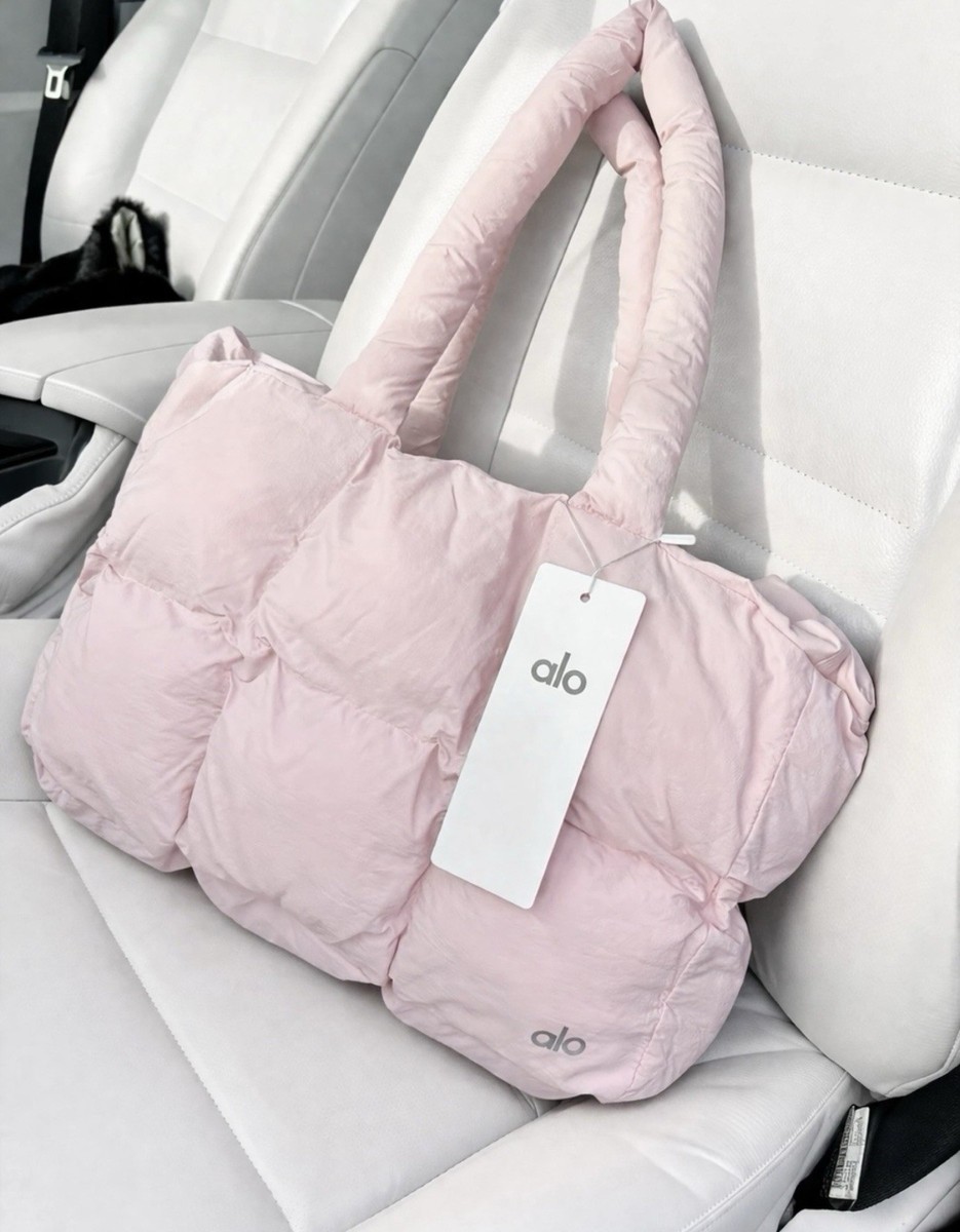 Alo Baby Pink Quilted Puffer Tote Bag | eBay