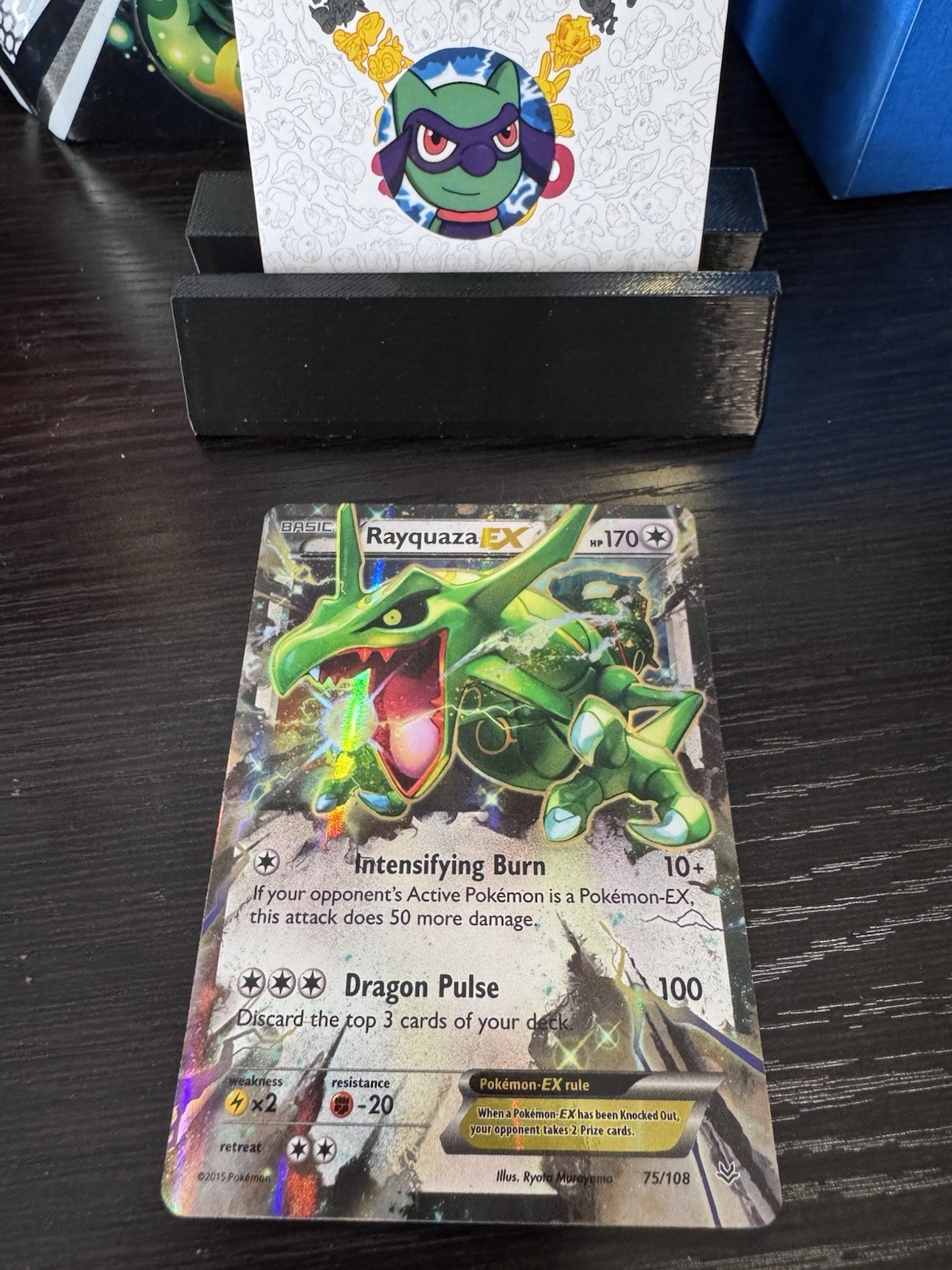 Pokémon TCG Rayquaza EX Ultra Rare Card 75/108 Roaring Skies NM