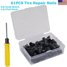 61x Car Tubeless Vacuum Tyre Puncture Repair Kit Screw Nails Tire Patch Plug Fix