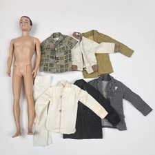 Vintage Barbie KEN DOLL Flocked Brown Hair Brunette, 1961 Mattel W/ Clothes