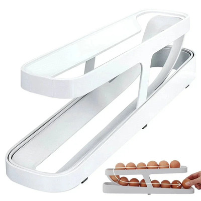 Slide Type Egg Carton Double Automatic Egg Roller Refrigerator Side Door Egg Sto