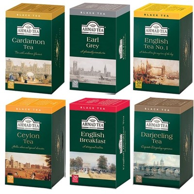 Ahmad Black Tea Classic Variety Pack with English Breakfast, English Tea No.1...