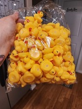 200 Pcs Mini Rubber Ducks in Bulk Yellow Tiny Baby Shower Ducks Float Squeak Bat