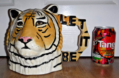 Seltene Gary Seymour Neuheit Teekanne Tigerkopf ~ Let It Be ~ signiert